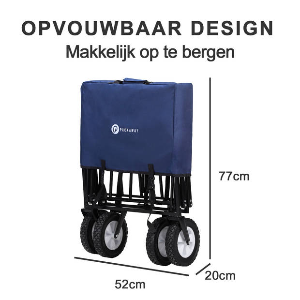 Packaway Opvouwbare Bolderkar van Wasbaar Polyester tot 70KG – 98 x 53 cm – DONKERBLAUW