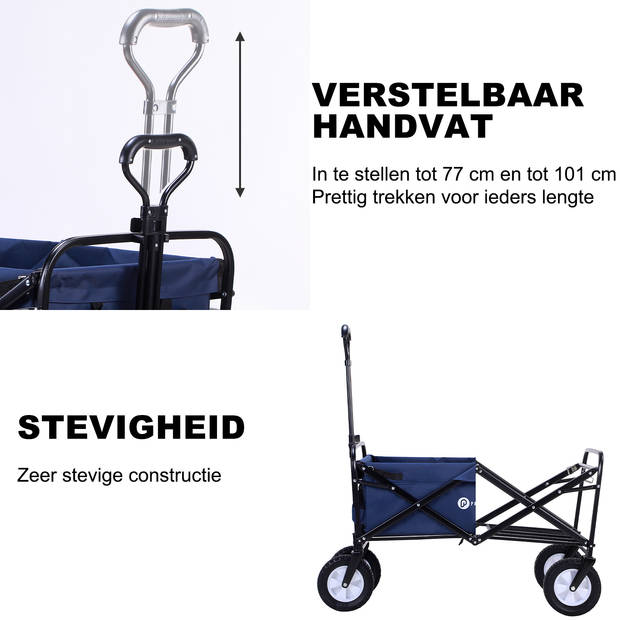 Packaway Opvouwbare Bolderkar van Wasbaar Polyester tot 70KG – 98 x 53 cm – DONKERBLAUW