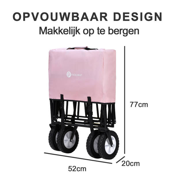 Packaway Opvouwbare Bolderkar van Wasbaar Polyester tot 70KG – 98 x 53 cm – ROSE