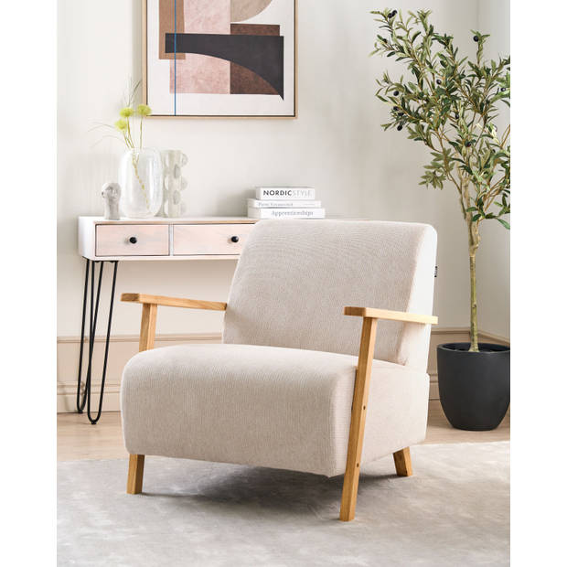 Beliani LESJA - Fauteuil-Beige-Polyester