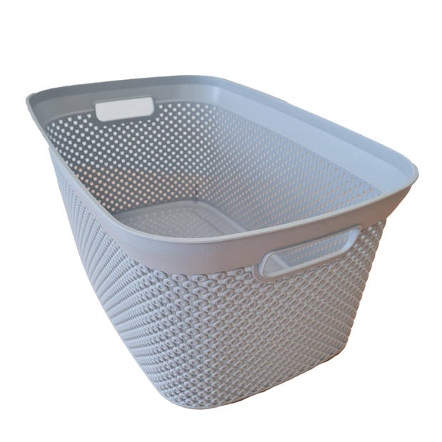 Wasmand licht grijs - 35 liter - 34 x 54 x 23 cm - kunststof - Wasmanden