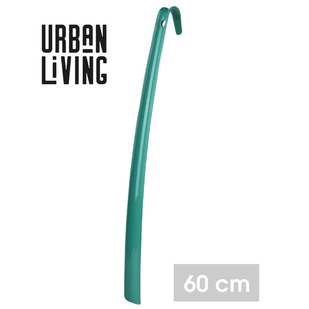 Urban Living Schoenlepel - lang - mint groen - kunststof - 60 cm - schoentrekker - Schoenlepels