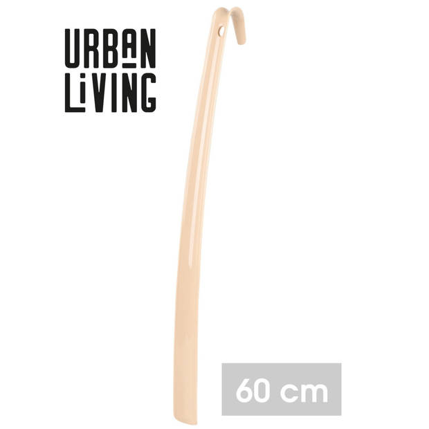 Urban Living Schoenlepel - lang - beige - kunststof - 60 cm - schoentrekker - Schoenlepels