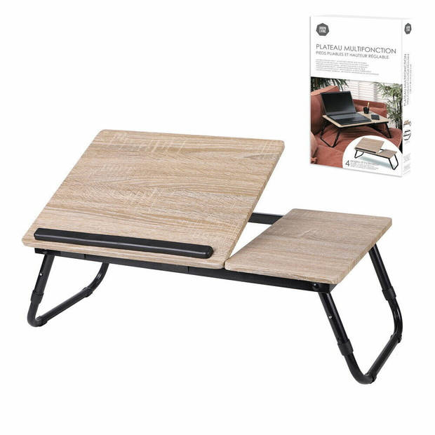 Unique Living Laptoptafel / bedtafel - hout - metaal - 58 x 38 x 25 cm - Dienbladen