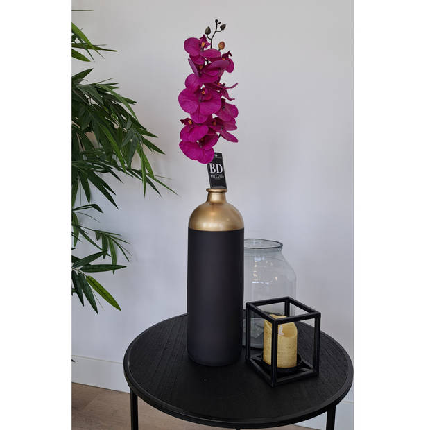 Bellatio Design Kunstbloem Orchidee Bora - fuchsia - 108 cm - losse steel - kunst zijdebloem - Kunstbloemen