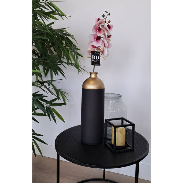 Bellatio Design Kunstbloem Orchidee - roze - 77 cm- losse steel - Kunstbloemen