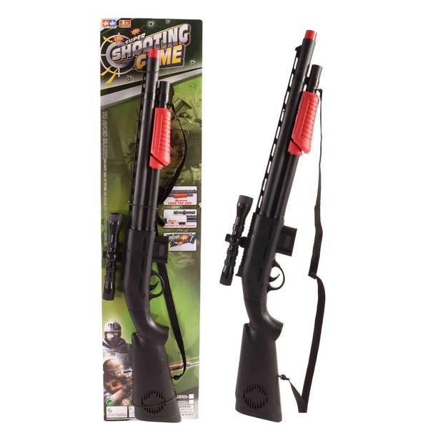 Jonotoys Politie/Cowboy speelgoed geweer - kind en volwassenen - rollenspel - plastic - 68 cm - Speelgoedpistool