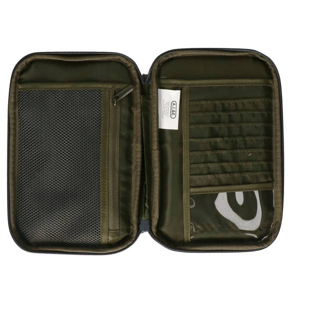 Dunlop Reisportemonnee - groen - 13 x 20.5 cm - polskoord - diverse vakken - polyester - Reistas (volwassen)