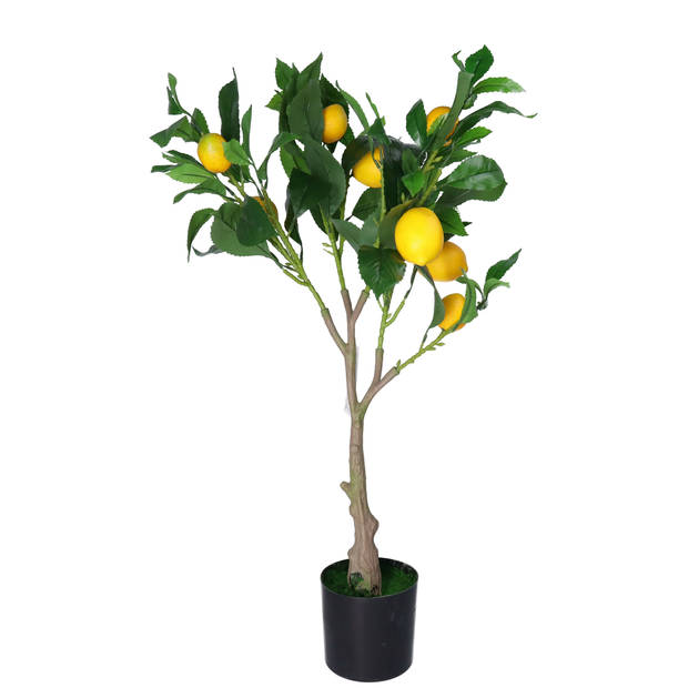 H&S Collection Kunst citrus boom in pot - citroen - 70cm - kunstplant - voor binnen - Kunstplanten