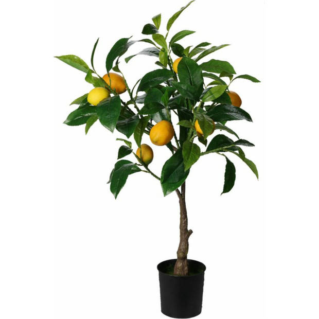 H&S Collection Kunst citrus boom in pot - citroen - 70cm - kunstplant - voor binnen - Kunstplanten