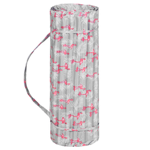 Springos Strandmatras - Opvouwbaar - Kussen - 180 X 60 CM - Flamingo