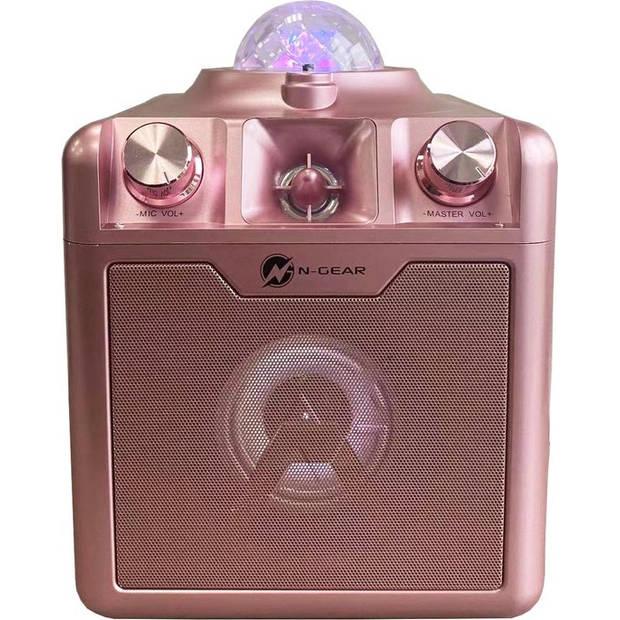 N-GEAR Disco Star 710 Space Pink - Bluetooth Speaker - Karaokeset - Partybox met Sterrenprojector & 2 Microfoons