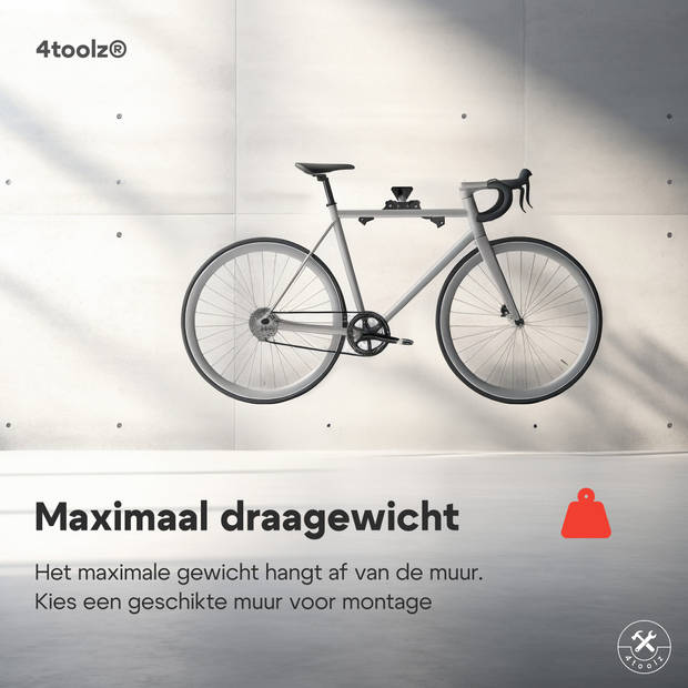 4toolz® Fiets Ophangbeugel Diepte Verstelbaar - Wandbeugel voor fiets