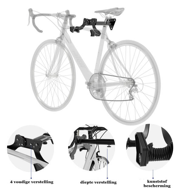 4toolz® Fiets Ophangbeugel Diepte Verstelbaar - Wandbeugel voor fiets