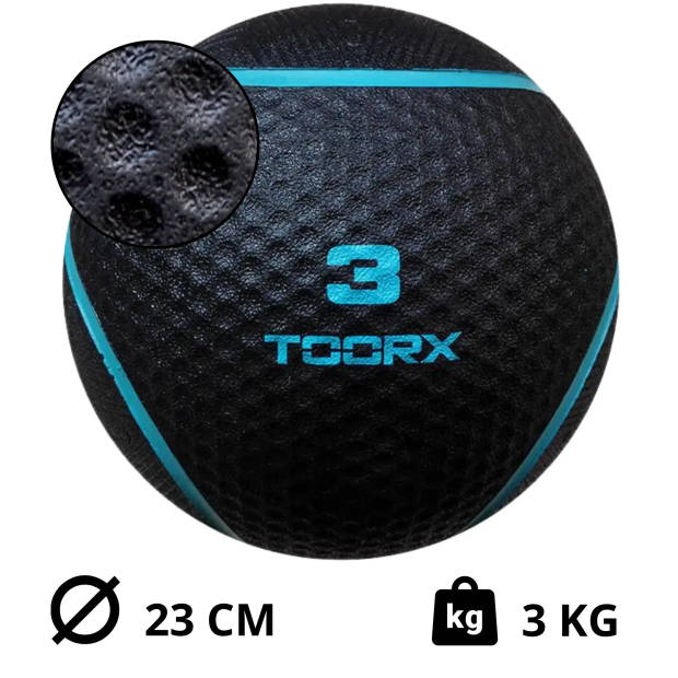 Toorx Fitness Medicine Ball 1 - 6 kg Full Black 6 kg - Grijs