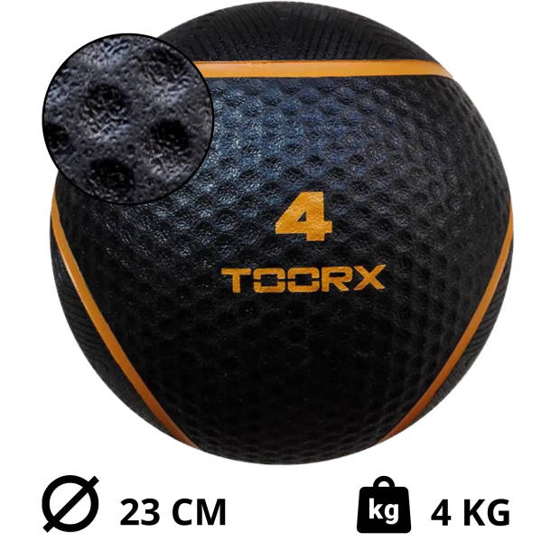 Toorx Fitness Medicine Ball 1 - 6 kg Full Black 1 kg - Geel