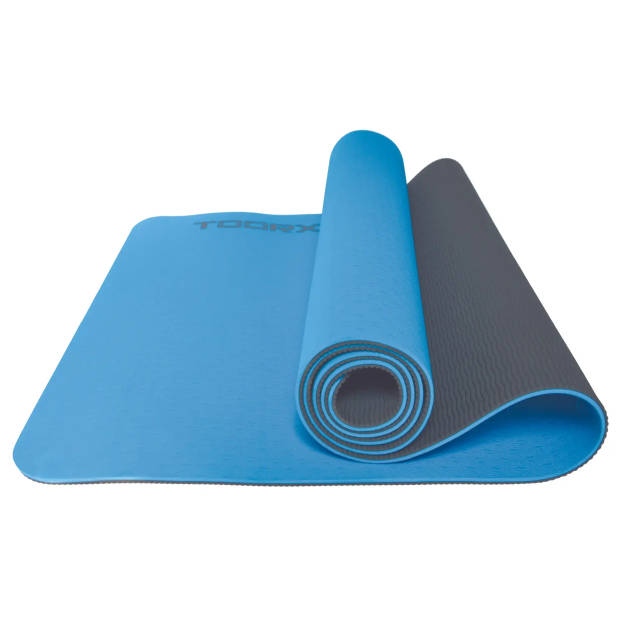 Toorx Fitness Yogamat - 183 x 60 x 0,6 cm - Dual Color Blauw en antraciet