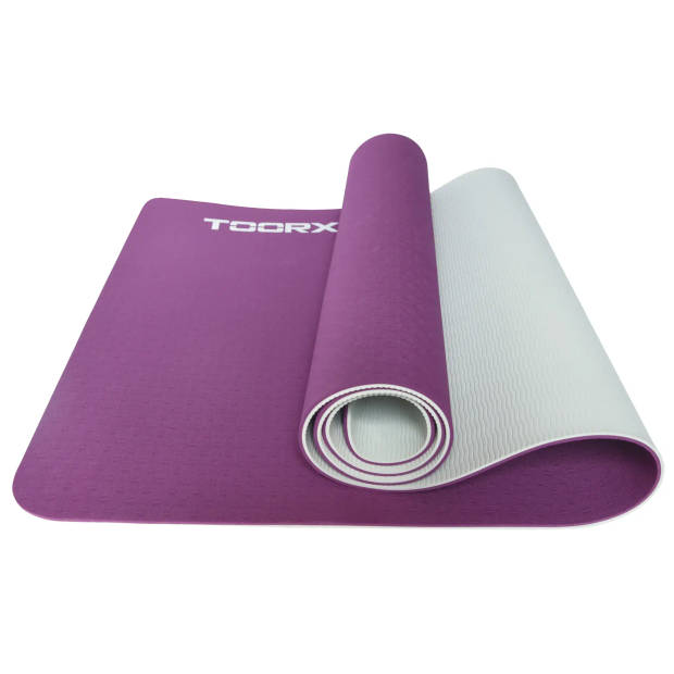 Toorx Fitness Yogamat - 183 x 60 x 0,6 cm - Dual Color Blauw en antraciet