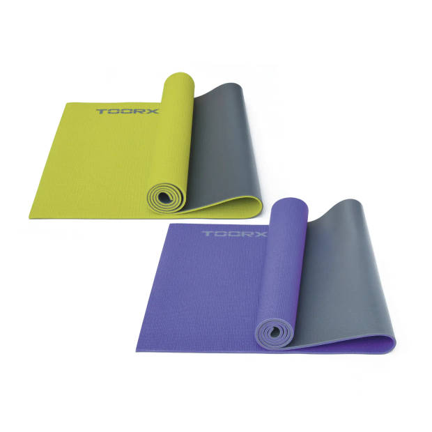 Toorx Fitness Yogamat - 173 x 60 x 0,6 cm - Dual Color Groen en antraciet