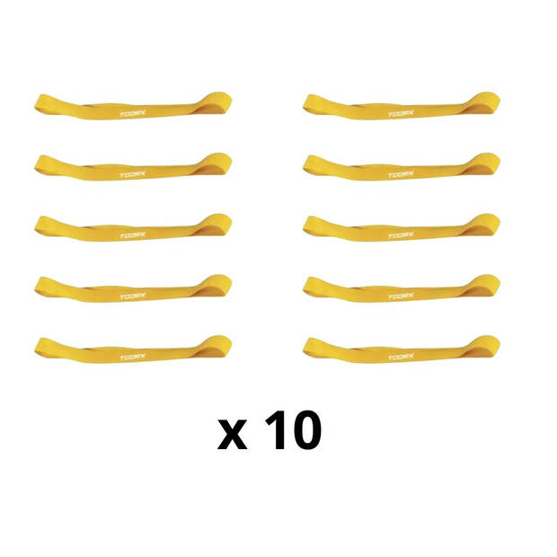 Toorx Fitness Weerstandsbanden Set van 10 stuks Licht - 30 cm - Geel