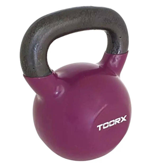 Toorx Fitness Kettlebell - Vinyl - Gekleurd 18 kg - Lichtgrijs