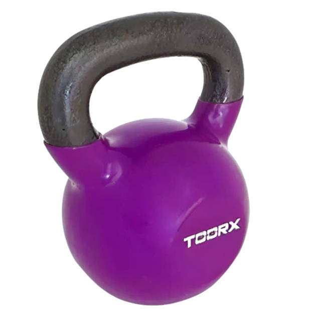 Toorx Fitness Kettlebell - Vinyl - Gekleurd 18 kg - Lichtgrijs