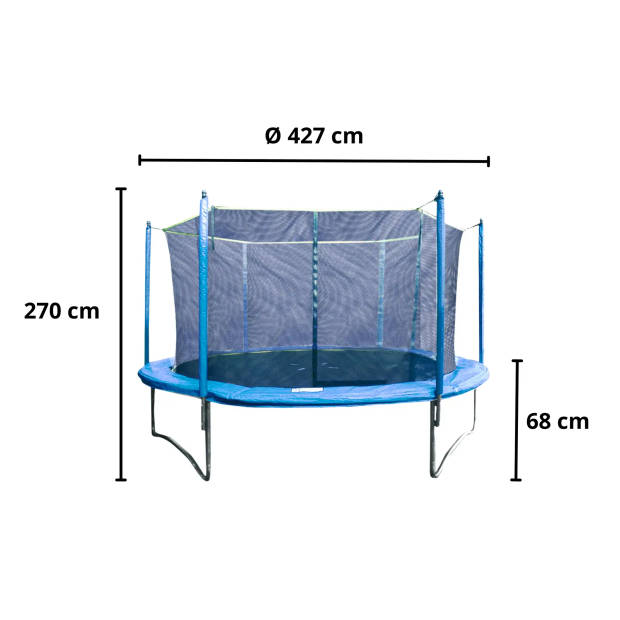 Garlando Combi XXL Trampoline - met veiligheidsnet - 427 cm