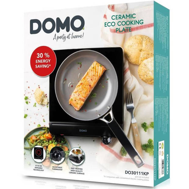 Keramische kookplaat - DOMO - 1 brander - 25,3 x 28,7 x 7 cm - DO30111KP
