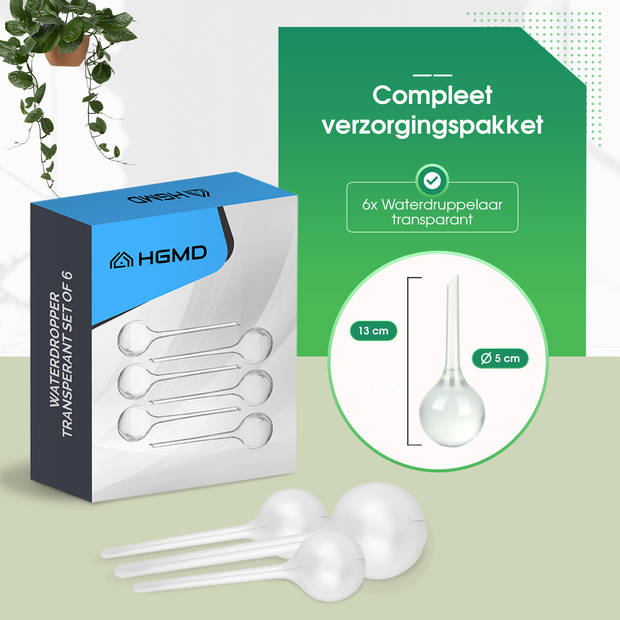 HGMD Waterdruppelaar set van 8 stuks - Transparant- 13x5 cm - Waterdruppelaar voor kamerplanten