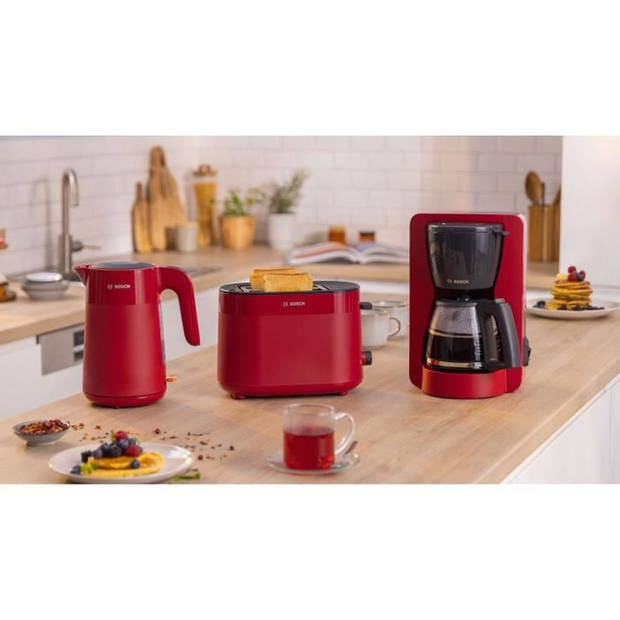 Broodrooster - BOSCH - TAT2M124 MyMoment - Rood - 2 sneetjes - Automatische broodcentrering