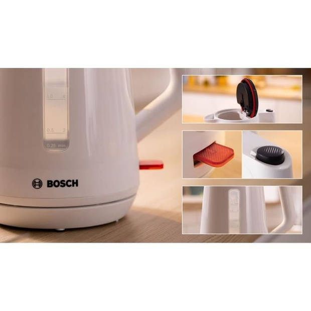 Waterkoker - BOSCH - TWK1M121 MyMoment - Wit - inhoud 1,7L - 360° voet - Snoeropbergmogelijkheid