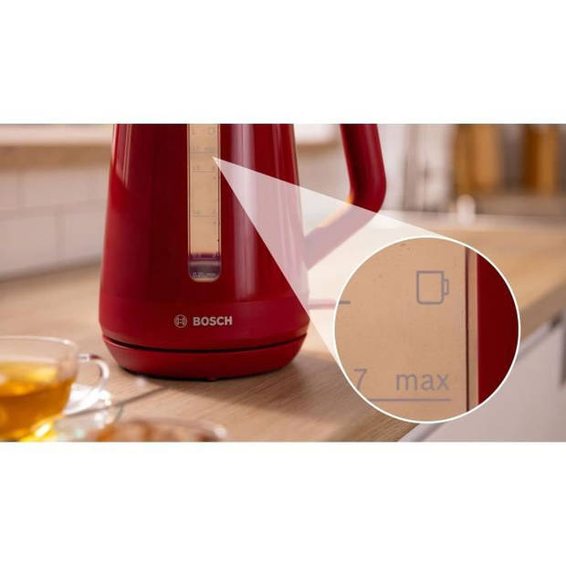 Waterkoker - BOSCH - TWK1M124 MyMoment - Rood - inhoud 1,7L - 360° voet - Snoeropbergmogelijkheid