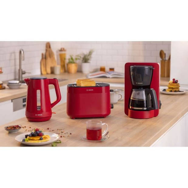 Waterkoker - BOSCH - TWK1M124 MyMoment - Rood - inhoud 1,7L - 360° voet - Snoeropbergmogelijkheid