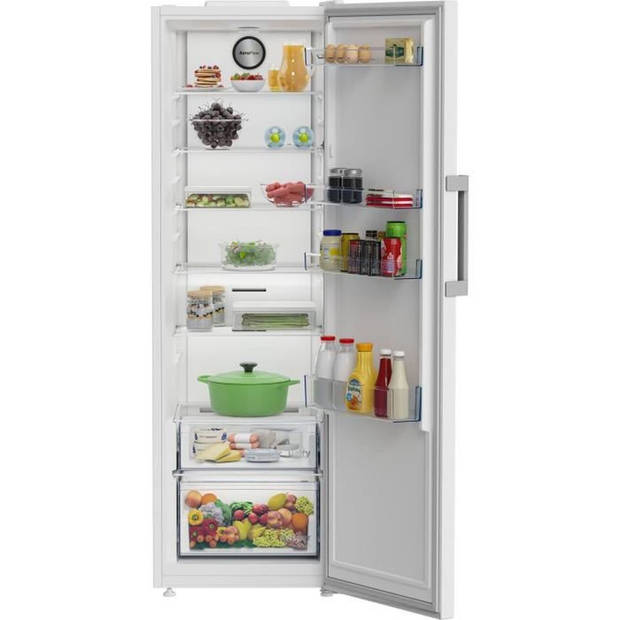 Multifunctionele koelkast met één deur - BEKO - B1RMLNE444W - Geventileerd koud - Klasse E - 365 L - 186,5 x 59,7 x 70,9