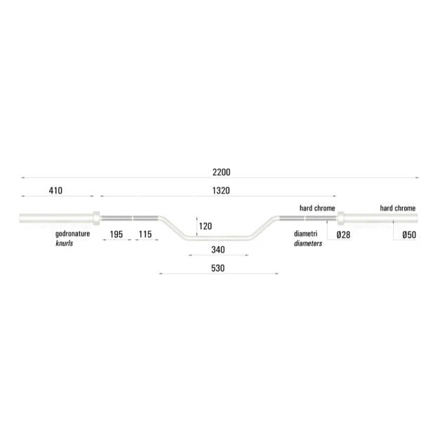 Toorx Professional OB Offset Bar - 320 kg