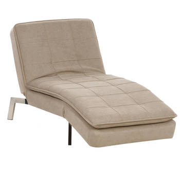 Beliani LOIRET - Chaise longue-Beige-Polyester