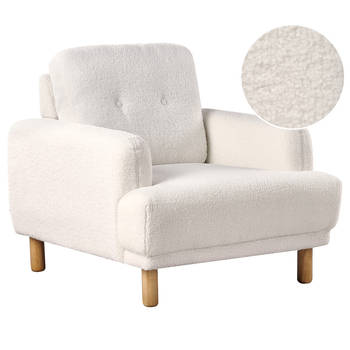 Beliani TUVE - Fauteuil-Wit-Bouclé