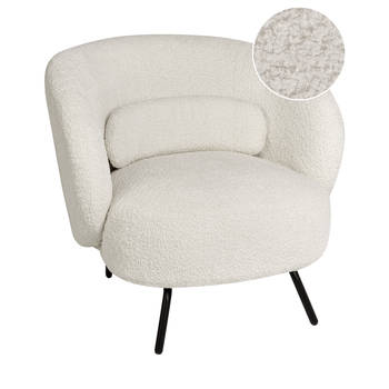 Beliani MAKELA - Fauteuil-Wit-Bouclé