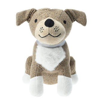 H&S Collection Deurstopper - hond - bruin - 27 x 20 x 27 cm - polyester - dieren thema deurstoppers - Deurstoppers