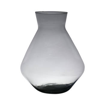 Hakbijl Glass Bloemenvaas Alexandra - transparant zwart - eco glas - D19 x H25 cm - smoke glas - Vazen