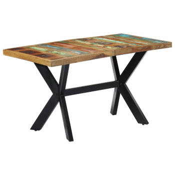 vidaXL Eettafel 140x70x75 cm massief gerecycled hout