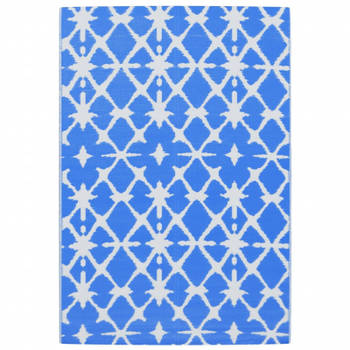 vidaXL Buitenkleed 140x200 cm polypropeen blauw en wit