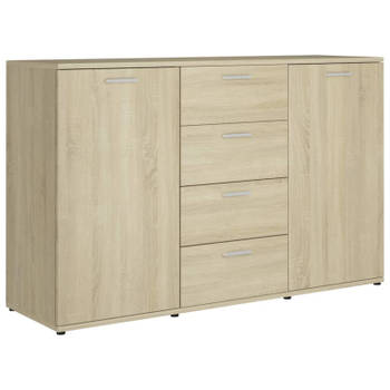 vidaXL Dressoir 120x35,5x75 cm bewerkt hout sonoma eikenkleurig