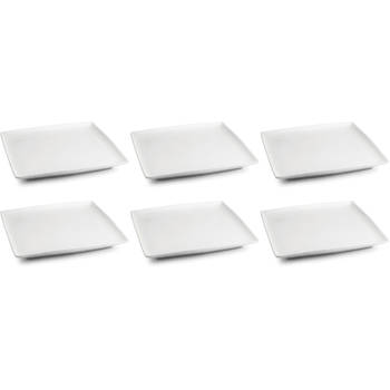 BonBistro Ontbijtbord Yong Squito 23 x 23 cm - Wit - 6 stuks