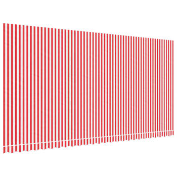 vidaXL Vervangingsdoek voor luifel gestreept 6x3 m rood en wit