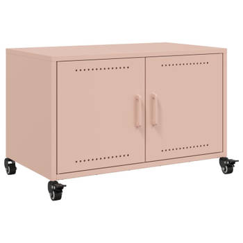 vidaXL Tv-meubel 68x39x43,5 cm staal roze