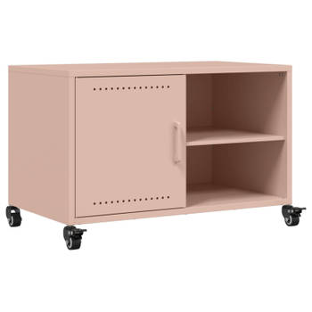 vidaXL Tv-meubel 68x39x43,5 cm staal roze