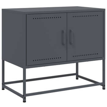 vidaXL Tv-meubel 68,5x39x60,5 cm staal antracietkleurig