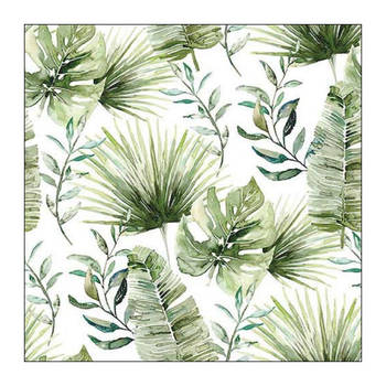 Ambiente Servet 33 Jungle leaves white