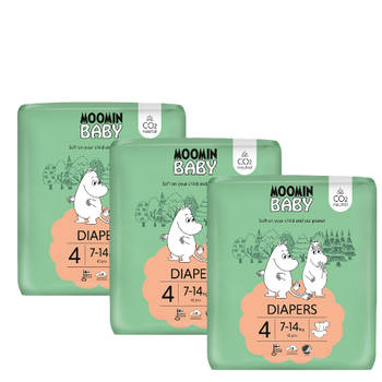 Moomin Baby Nordic Swan Luiers - Maat 4 - 7 t/m 14 kg - Veilige - Hypoallergene Keuze - Milieuvriendelijk - FSC